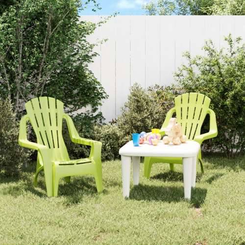 Vrtne stolice za djecu 2 kom zelene 37x34x44 cm PP izgled drva - Zelena 2 Cijena