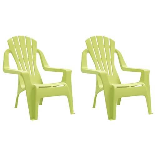 Vrtne stolice za djecu 2 kom zelene 37x34x44 cm PP izgled drva - Zelena 2 Cijena