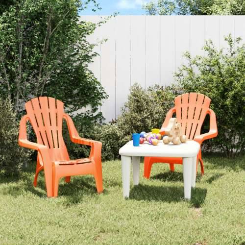 Vrtne stolice za djecu 2 kom 37x34x44 cm PP izgled drva - orange 2 Cijena
