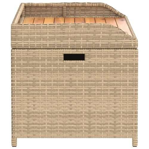 Klupa za pohranu bež 100x50x52 cm poliratan i bagremovo drvo - Miješana bež 100 x 50 x 52 cm 1 Cijena