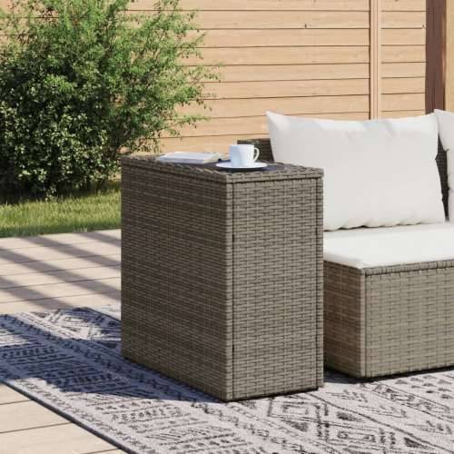 Vrtni stol sa staklenom pločom sivi 58x27,5x55 cm od poliratana - Siva 1 Stakl Cijena