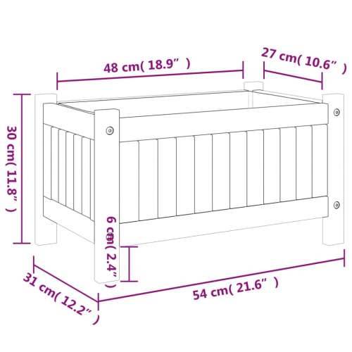Vrtna sadilica s oblogom 54x31x30 cm od masivnog drva bagrema - 54 x 31 x 30 cm 1 Cijena