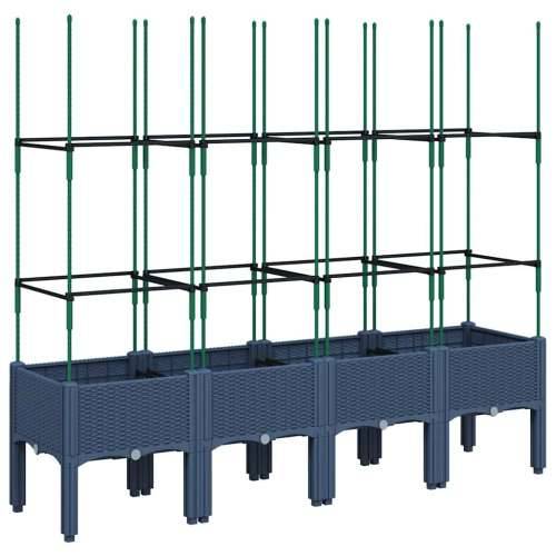 Vrtna sadilica s rešetkom plava siva 160 x 40 x 142,5 cm PP - Plavo-siva 160 x 40 x 142.5 cm 1 Cijena