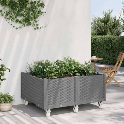 Vrtna sadilica s kotačima siva 100x80x54 cm PP - Svjetlosiva 100 x 80 x 54 cm 1 Cijena