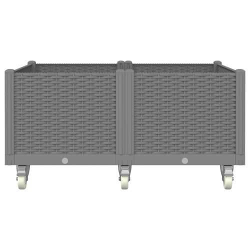 Vrtna sadilica s kotačima siva 100x80x54 cm PP - Svjetlosiva 100 x 80 x 54 cm 1 Cijena
