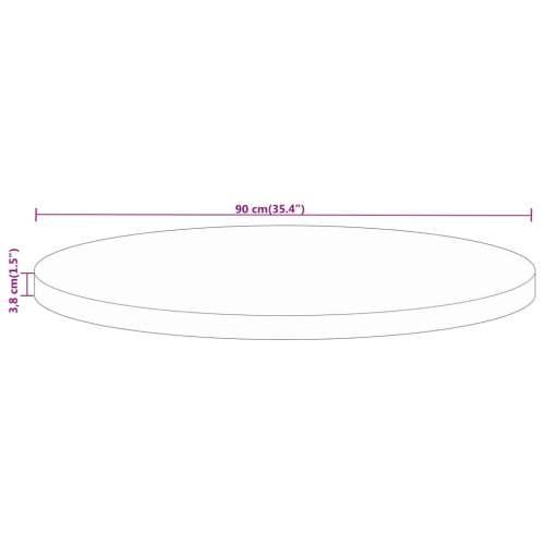 Stolna ploča Ø 90 x 3,8 cm okrugla od masivnog drva manga - Drvo manga (završna obrada od hrastovine) 90 cm 1 38 mm Cijena
