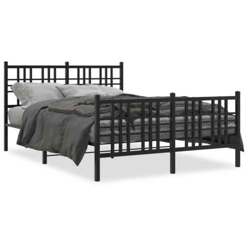 Metalni okvir kreveta uzglavlje i podnožje crni 120x190 cm - Crna 120 x 190 cm s uzglavljem i podnožjem Cijena