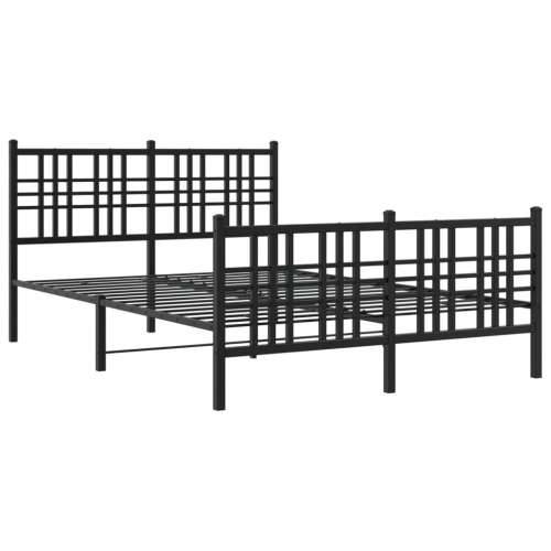 Metalni okvir kreveta uzglavlje i podnožje crni 120x190 cm - Crna 120 x 190 cm s uzglavljem i podnožjem Cijena