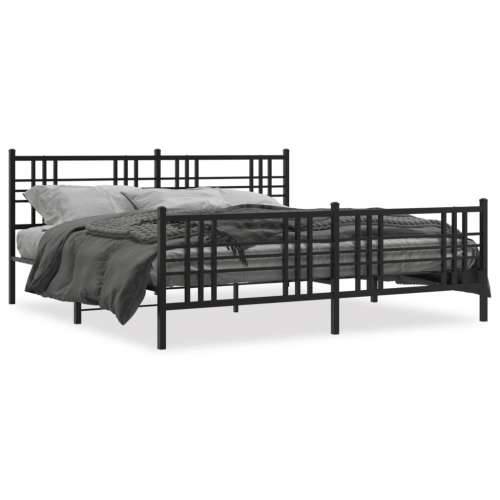 Metalni okvir kreveta uzglavlje i podnožje crni 183x213 cm - Crna 183 x 213 cm s uzglavljem i podnožjem Cijena