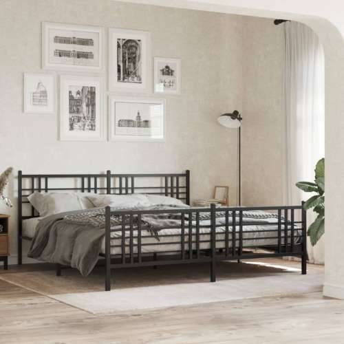Metalni okvir kreveta uzglavlje i podnožje crni 183x213 cm - Crna 183 x 213 cm s uzglavljem i podnožjem Cijena