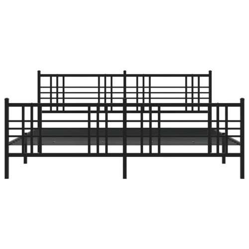 Metalni okvir kreveta uzglavlje i podnožje crni 183x213 cm - Crna 183 x 213 cm s uzglavljem i podnožjem Cijena