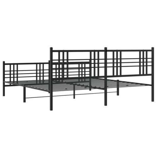 Metalni okvir kreveta uzglavlje i podnožje crni 183x213 cm - Crna 183 x 213 cm s uzglavljem i podnožjem Cijena