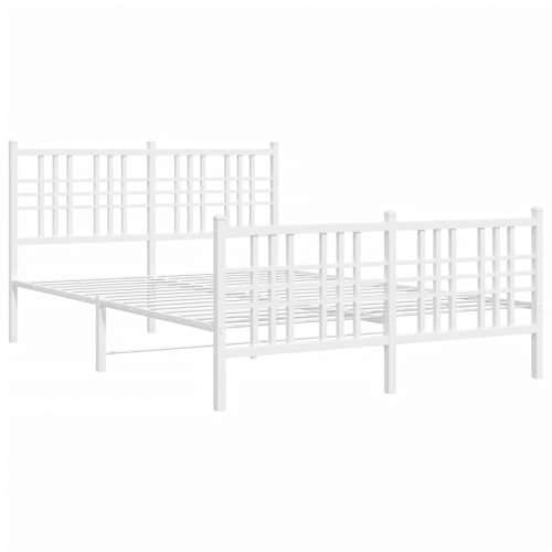 Metalni okvir kreveta uzglavlje i podnožje bijeli 140 x 190 cm - Bijela 140 x 190 cm s uzglavljem i podnožjem Cijena