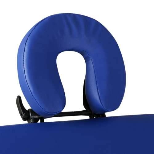 Plavi sklopivi stol za masažu s 2 zone i drvenim okvirom Cijena