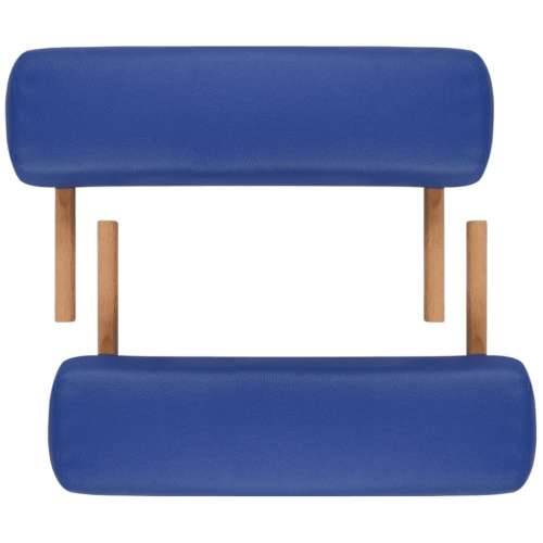 Plavi sklopivi stol za masažu s 2 zone i drvenim okvirom Cijena
