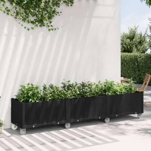 Vrtna sadilica s kotačima crna 240 x 50 x 54 cm PP - Crna 240 x 50 x 54 cm 1 Cijena