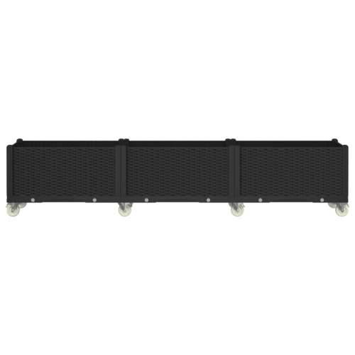 Vrtna sadilica s kotačima crna 240 x 50 x 54 cm PP - Crna 240 x 50 x 54 cm 1 Cijena