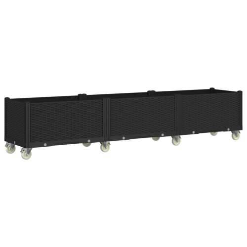 Vrtna sadilica s kotačima crna 240 x 50 x 54 cm PP - Crna 240 x 50 x 54 cm 1 Cijena