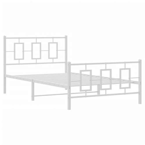 Metalni okvir kreveta uzglavlje i podnožje bijeli 107x203 cm Bijela 107 x 203 cm s uzglavljem i podnožjem Cijena