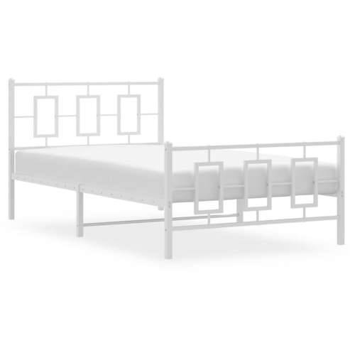 Metalni okvir kreveta uzglavlje i podnožje bijeli 107x203 cm Bijela 107 x 203 cm s uzglavljem i podnožjem Cijena