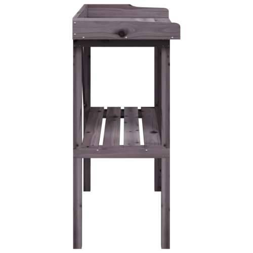Stol za biljke s policom sivi 78x38x82,5 cm masivna jelovina - Siva 1 Cijena