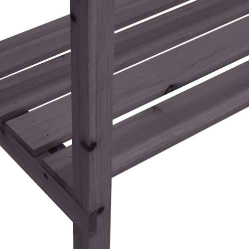Stol za biljke s policom sivi 78x38x82,5 cm masivna jelovina - Siva 1 Cijena
