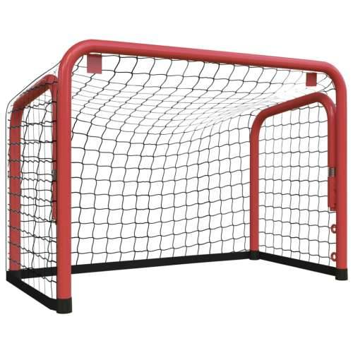 Hokejaški gol s mrežom crveno-crni 68x32x47cm čelik i poliester  Cijena