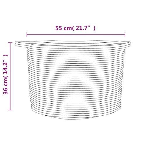 Košara za rublje sivo-bijela Ø 55 x 36 cm pamučna - Siva 55 x 36 cm 1 Cijena