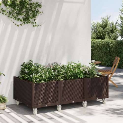 Vrtna sadilica s kotačima smeđa 150 x 80 x 54 cm PP - Smeđa 150 x 80 x 54 cm 1 Cijena