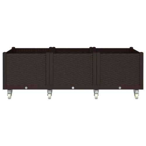 Vrtna sadilica s kotačima smeđa 150 x 80 x 54 cm PP - Smeđa 150 x 80 x 54 cm 1 Cijena