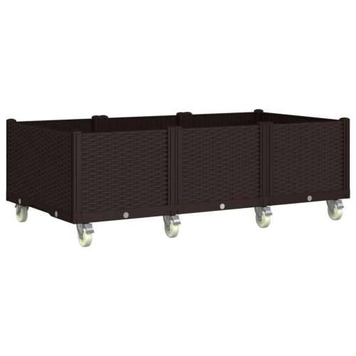 Vrtna sadilica s kotačima smeđa 150 x 80 x 54 cm PP - Smeđa 150 x 80 x 54 cm 1 Cijena
