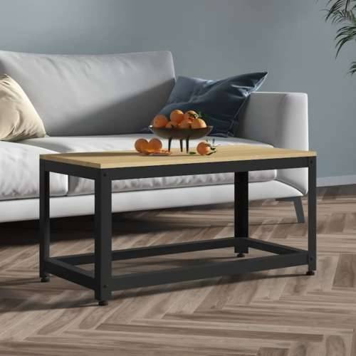 Stolić za kavu svjetlosmeđi i crni 90x45x45 cm MDF i željezo - Svjetlosmeđa 1 Cijena