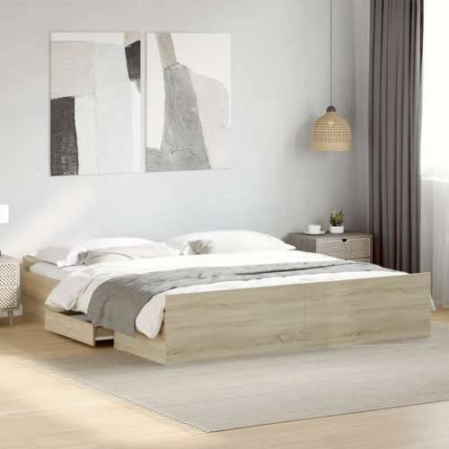 Okvir za krevet s ladicama boja hrasta 180x200 cm - sonoma hrast 180 x 200 cm Cijena