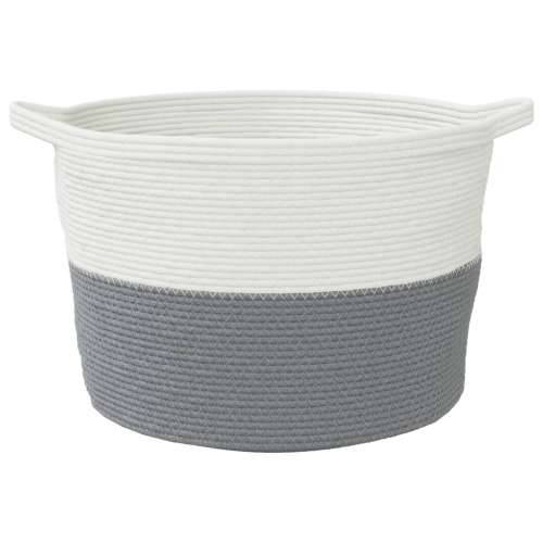 Košara za rublje sivo-bijela Ø 60 x 36 cm pamučna - Siva 60 x 36 cm 1 Cijena