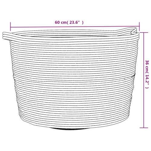 Košara za rublje sivo-bijela Ø 60 x 36 cm pamučna - Siva 60 x 36 cm 1 Cijena