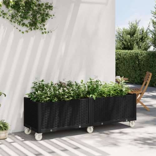 Vrtna sadilica s kotačima crna 160 x 50 x 54 cm PP - Crna 160 x 50 x 54 cm 1 Cijena