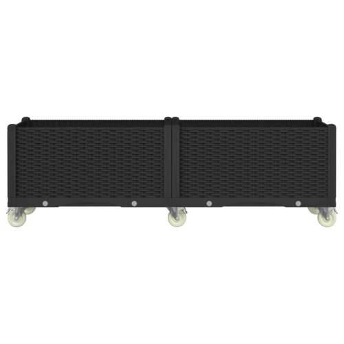 Vrtna sadilica s kotačima crna 160 x 50 x 54 cm PP - Crna 160 x 50 x 54 cm 1 Cijena