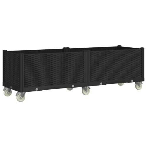 Vrtna sadilica s kotačima crna 160 x 50 x 54 cm PP - Crna 160 x 50 x 54 cm 1 Cijena