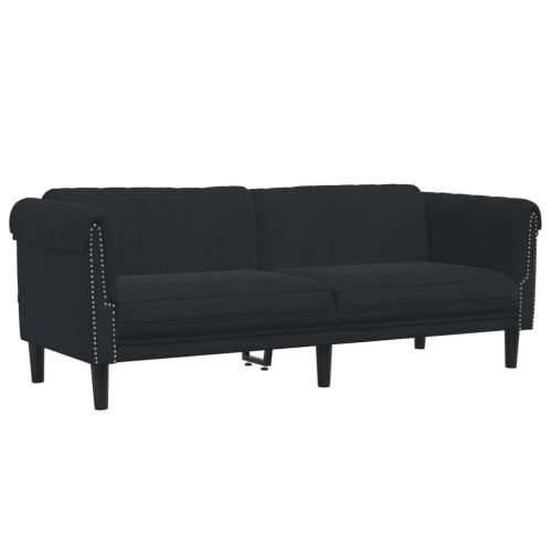 2-dijelni set sofa crni baršunasti - Crna dvosjed + trosjed Cijena