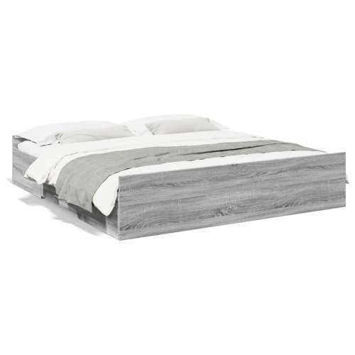 Okvir za krevet s ladicama boja hrasta 180x200 cm - Sivi hrast sonoma 180 x 200 cm Cijena