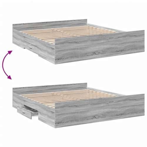 Okvir za krevet s ladicama boja hrasta 180x200 cm - Sivi hrast sonoma 180 x 200 cm Cijena