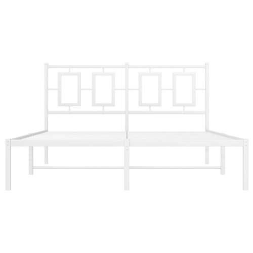 Metalni okvir za krevet s uzglavljem bijeli 140 x 190 cm - Bijela 140 x 190 cm s uzglavljem Cijena