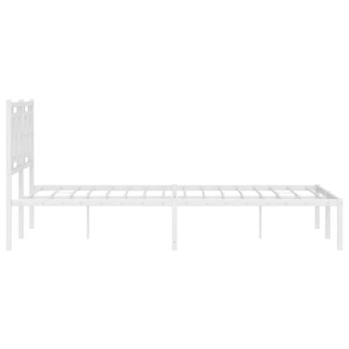 Metalni okvir za krevet s uzglavljem bijeli 140 x 190 cm - Bijela 140 x 190 cm s uzglavljem Cijena