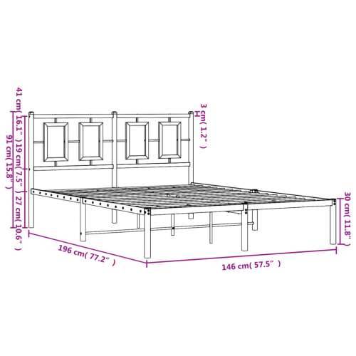 Metalni okvir za krevet s uzglavljem bijeli 140 x 190 cm - Bijela 140 x 190 cm s uzglavljem Cijena