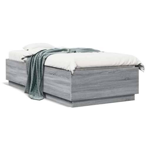 Okvir za krevet boja hrasta 100x200 cm od konstruiranog drva - Sivi hrast sonoma 100 x 200 cm Cijena