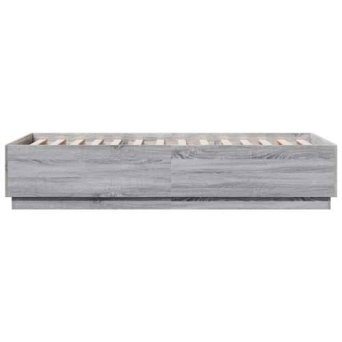 Okvir za krevet boja hrasta 100x200 cm od konstruiranog drva - Sivi hrast sonoma 100 x 200 cm Cijena