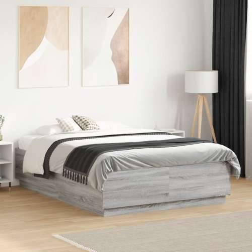 Okvir za krevet boja hrasta 120x190 cm od konstruiranog drva - Sivi hrast sonoma 120 x 190 cm Cijena