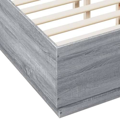 Okvir za krevet boja hrasta 120x190 cm od konstruiranog drva - Sivi hrast sonoma 120 x 190 cm Cijena