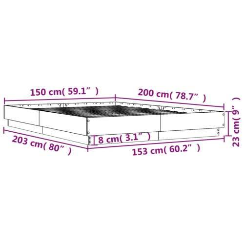 Okvir kreveta boja betona 150x200 cm od konstruiranog drva - Beton siva 150 x 200 cm Cijena