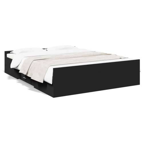 Okvir kreveta s ladicama crni 160x200 cm konstruirano drvo - Crna 160 x 200 cm Cijena